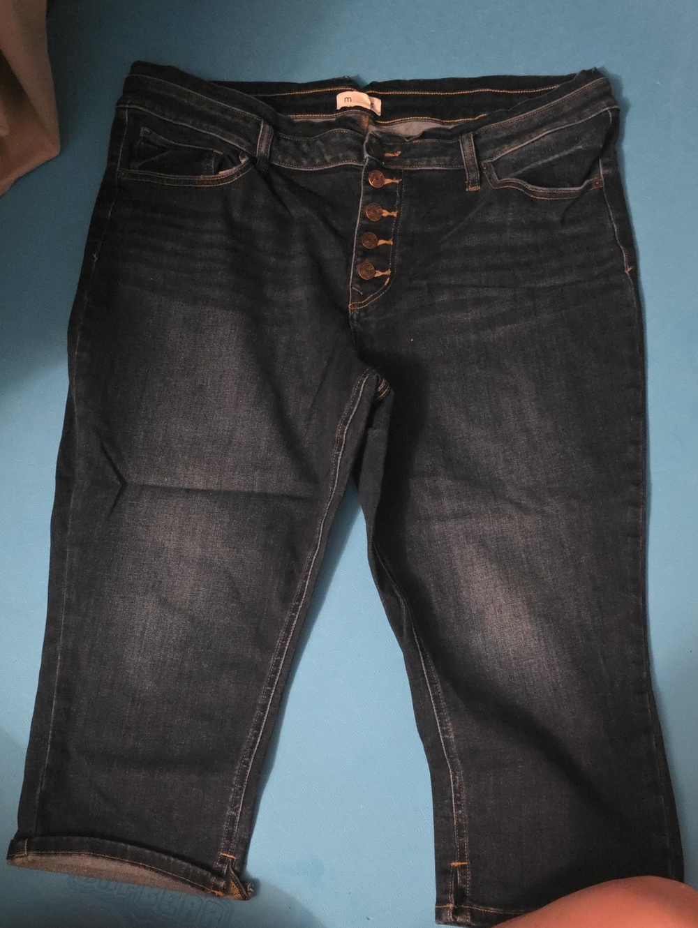 Women's Dark Wash Button-Fly Jeans - Navy